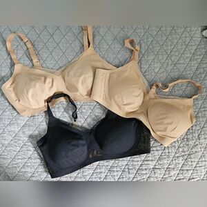 Honeylove Beige and Black Bras Set
